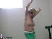 Old granny chubby nude dancing